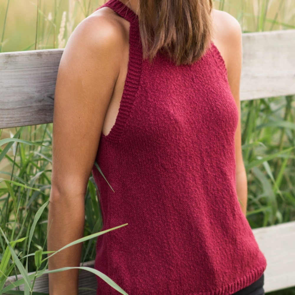 Cranberry red knit tank